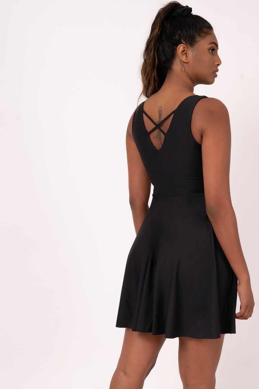 Women R2W DRESS | Black Performance - Reversible Comfort Crop Mini Dress