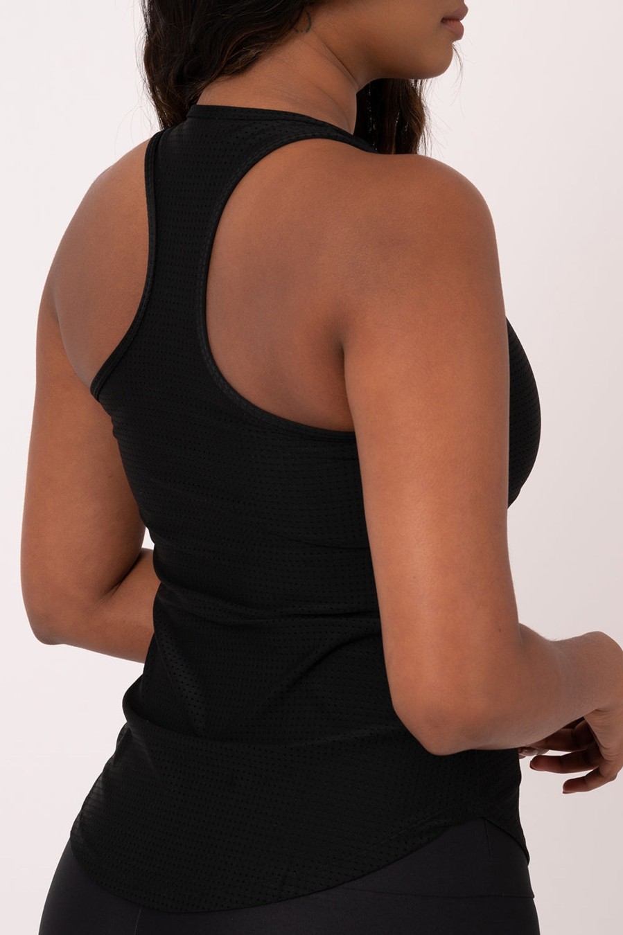 Women R2W TANK TOP | Black Bball Mesh - Racer Back Tank Top