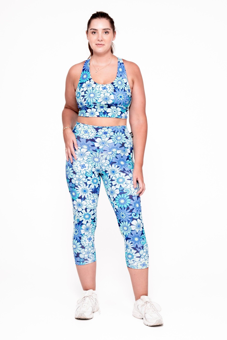 Women R2W CROP TOP | Serendipity Blue Body Contouring - T Back Comfort Crop Top