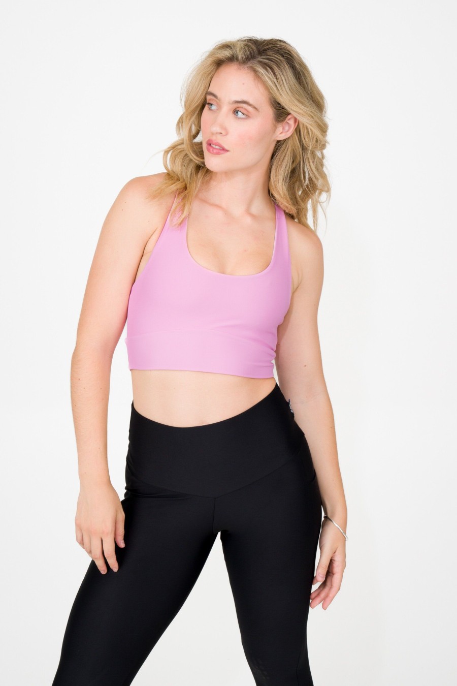 Women R2W CROP TOP | Pastel Pink Performance - T Back Comfort Crop Top