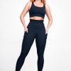 Women R2W LEGGINGS | Black Body Contouring - Panel Pocket Extra High Waisted Leggings