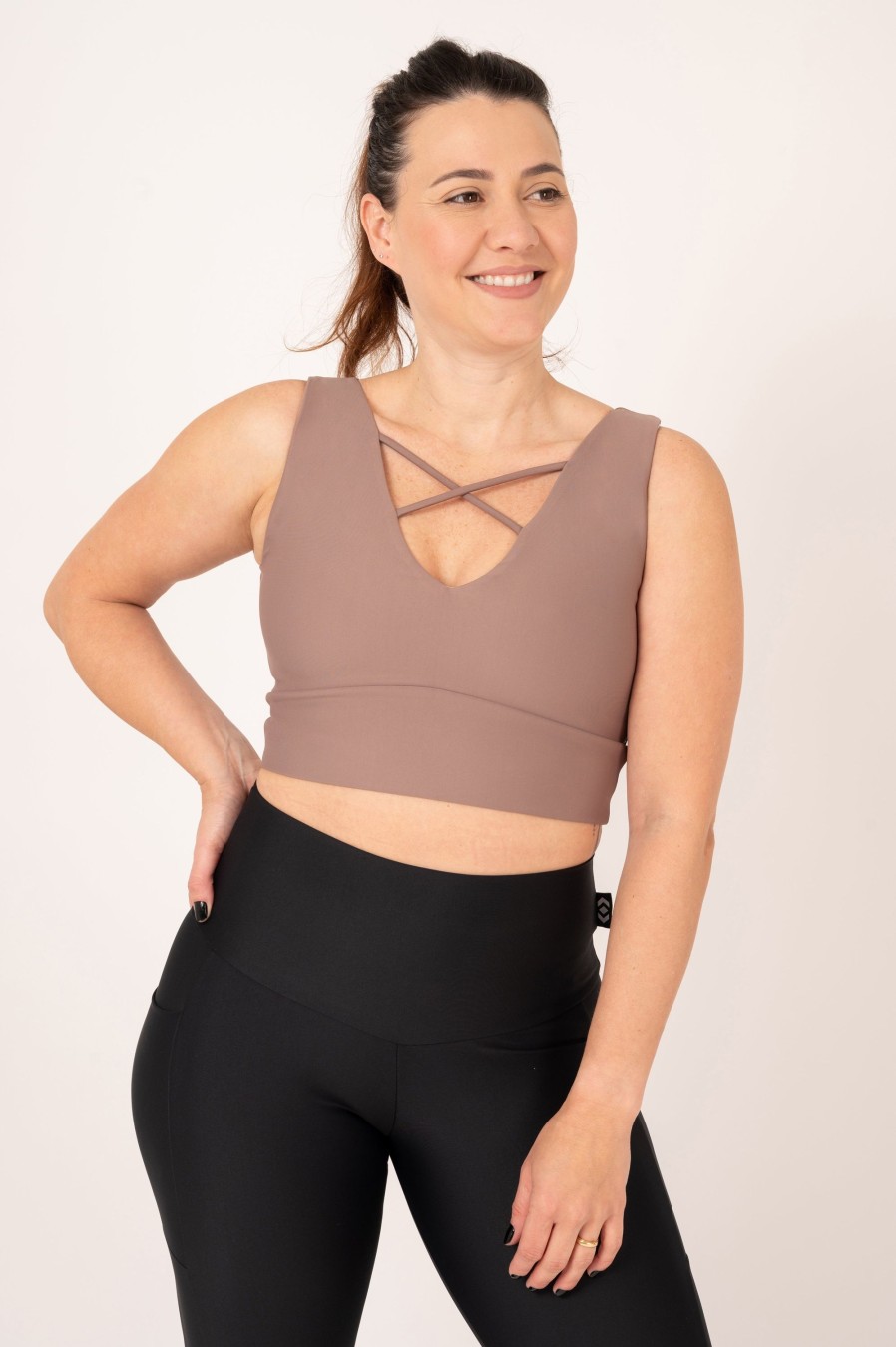 Women R2W CROP TOP | Mocha Performance - Reversible Comfort Crop Top