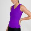 Women R2W FITTED TANK | Purple Rib Knit - Fitted V Neck Tank