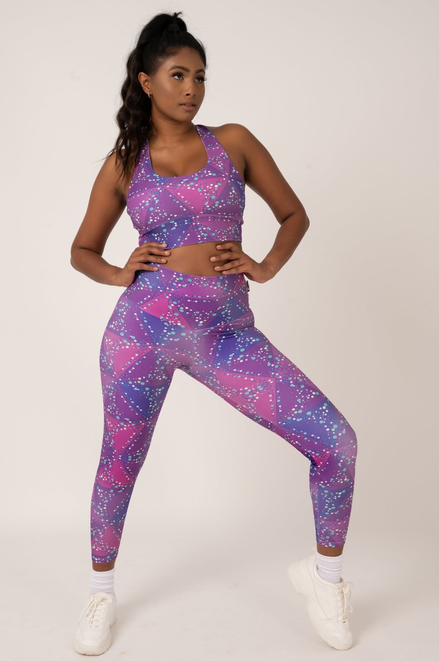 Women R2W 7/8 | Trance Purple Performance - High Waisted 7/8 Leggings