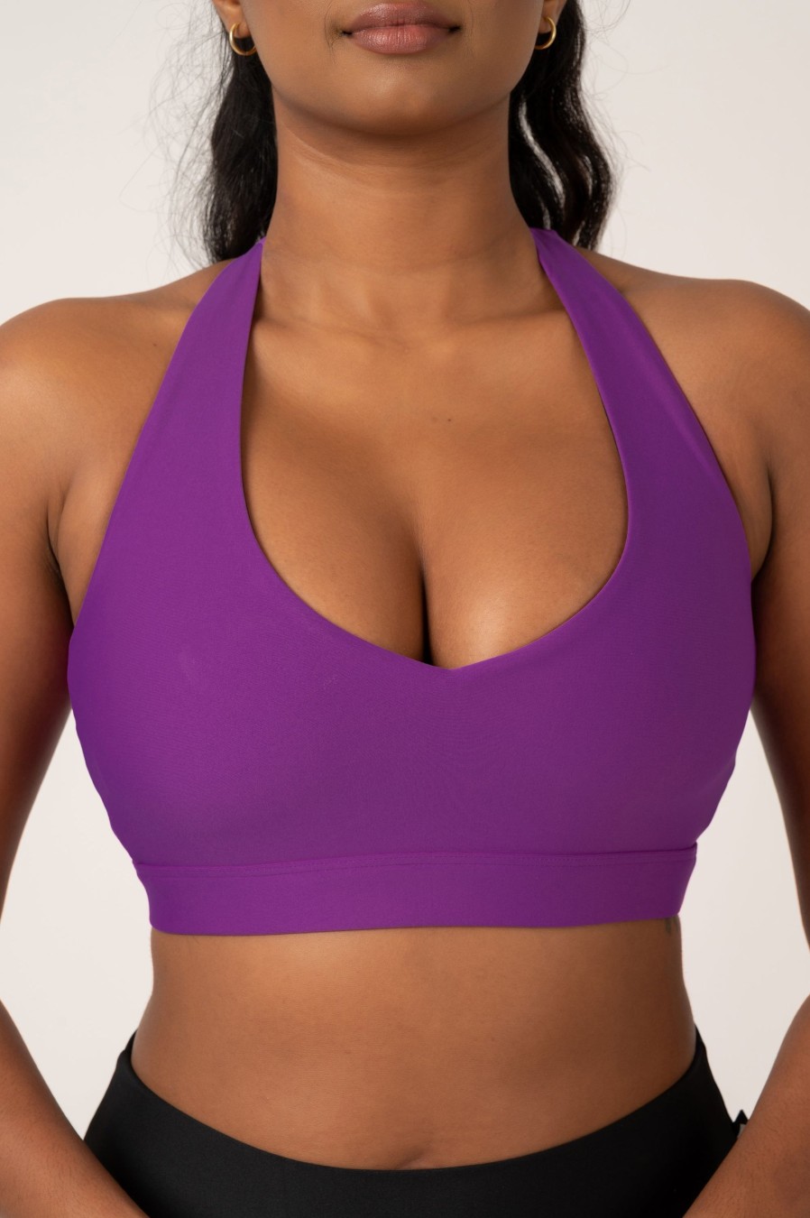 Women R2W CROP TOP | Purple Performance - Deep V Crop