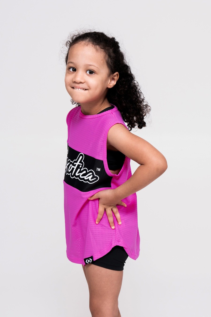 Kids R2W KIDS BOYFRIEND TEE SLEEVELESS | Pink Bball Mesh - Kids Sleeveless Exotica Boyfriend Tee