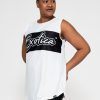 Women R2W BOYFRIEND TEE SLEEVELESS | White Bball Mesh - Sleeveless Exotica Boyfriend Tee