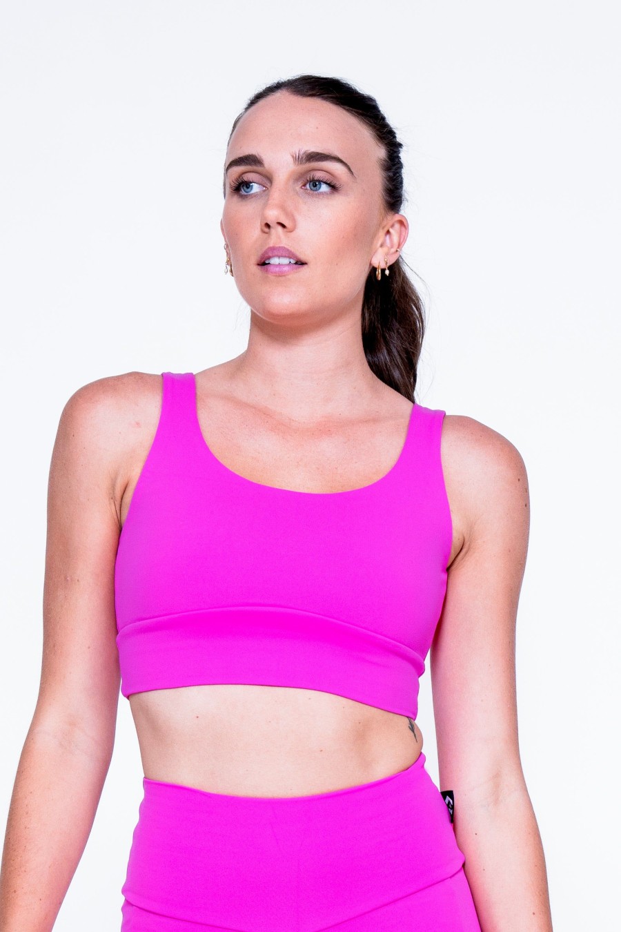 Women R2W CROP TOP | Pink Body Contouring - Scoop Neck Comfort Crop Top