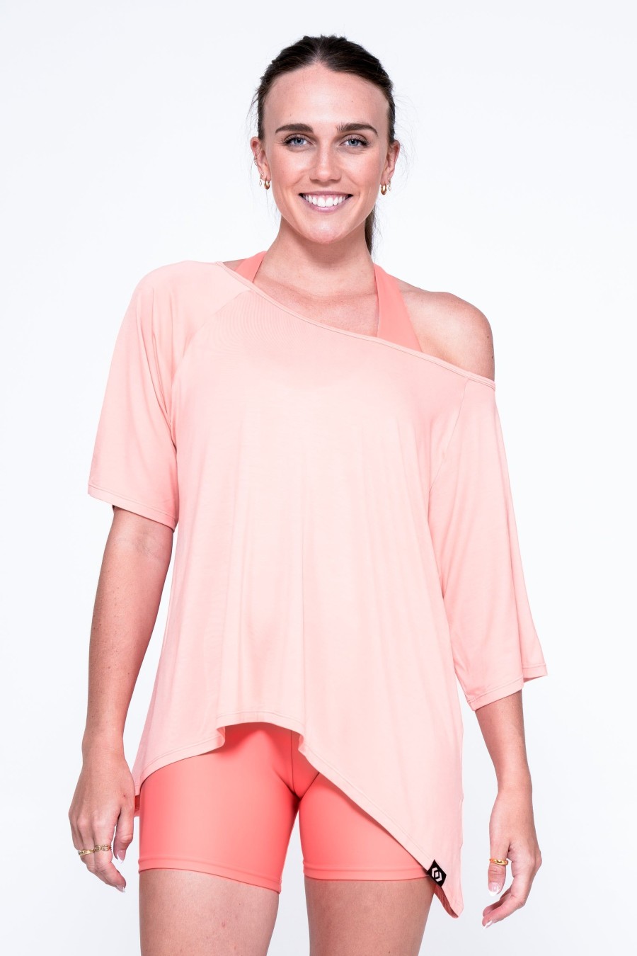 Women R2W OFF THE SHOULDER TEE | Peachy Slinky To Touch - Off The Shoulder Tee