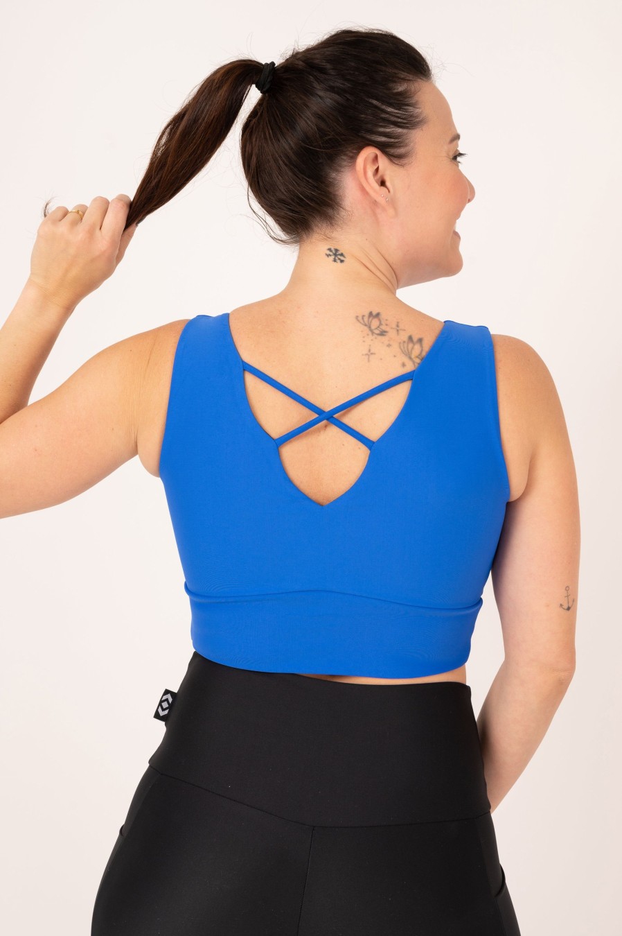 Women R2W CROP TOP | Electric Blue Performance - Reversible Comfort Crop Top