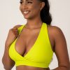 Women R2W CROP TOP | Neon Yellow Performance - Cross Over Crop