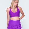 Women R2W SKORTS | Purple Bball Mesh - High Waisted Tie Side Skort