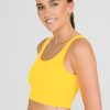 Women R2W CROP TOP | Yellow Performance - Scoop Neck Comfort Crop Top