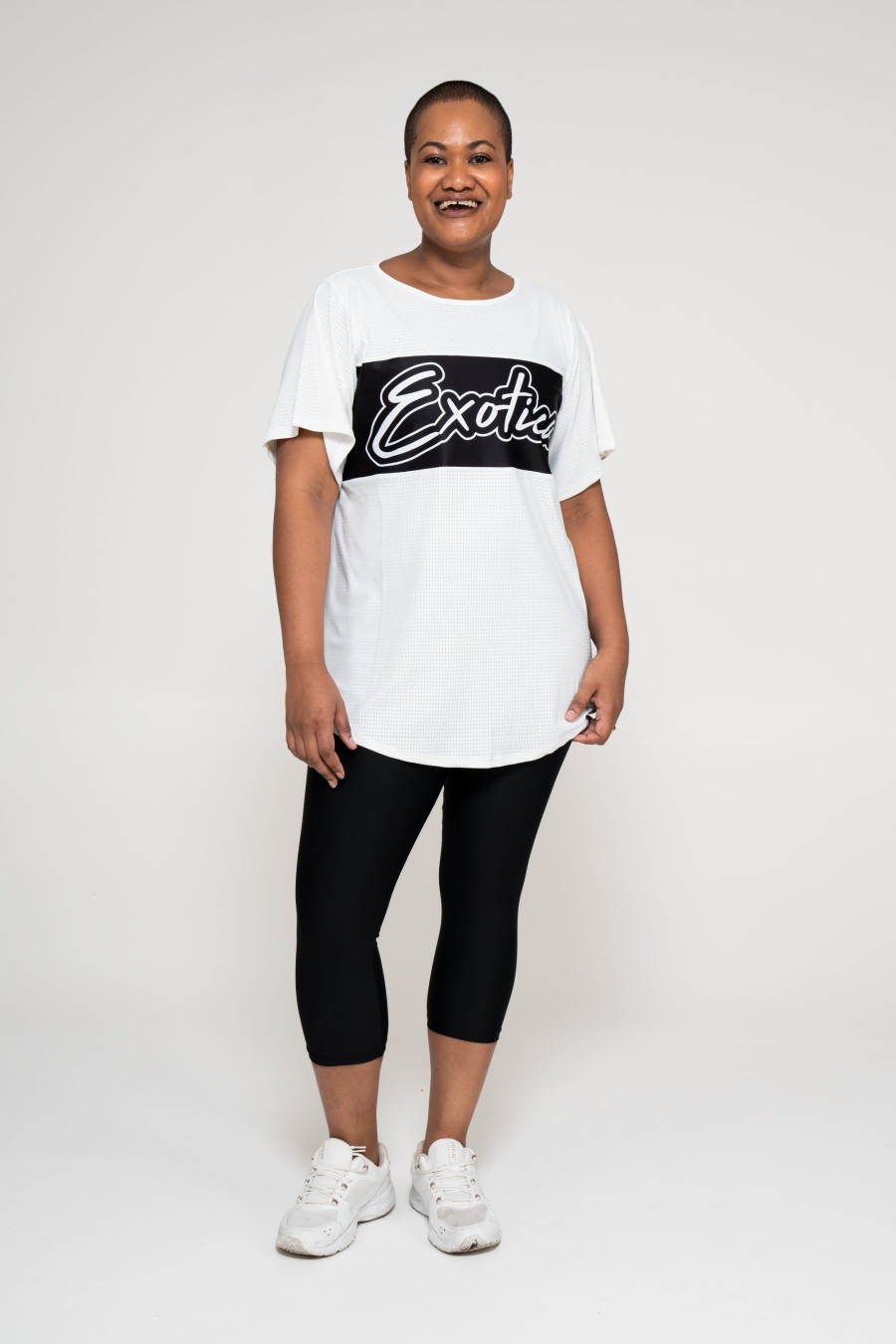 Women R2W BOYFRIEND TEE | White Bball Mesh - Exotica Boyfriend Tee