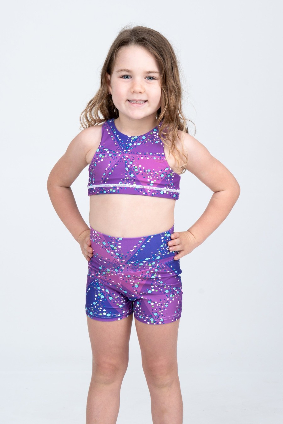 Kids R2W KIDS BOOTY SHORTS | Trance Purple Performance - Kids Booty Shorts