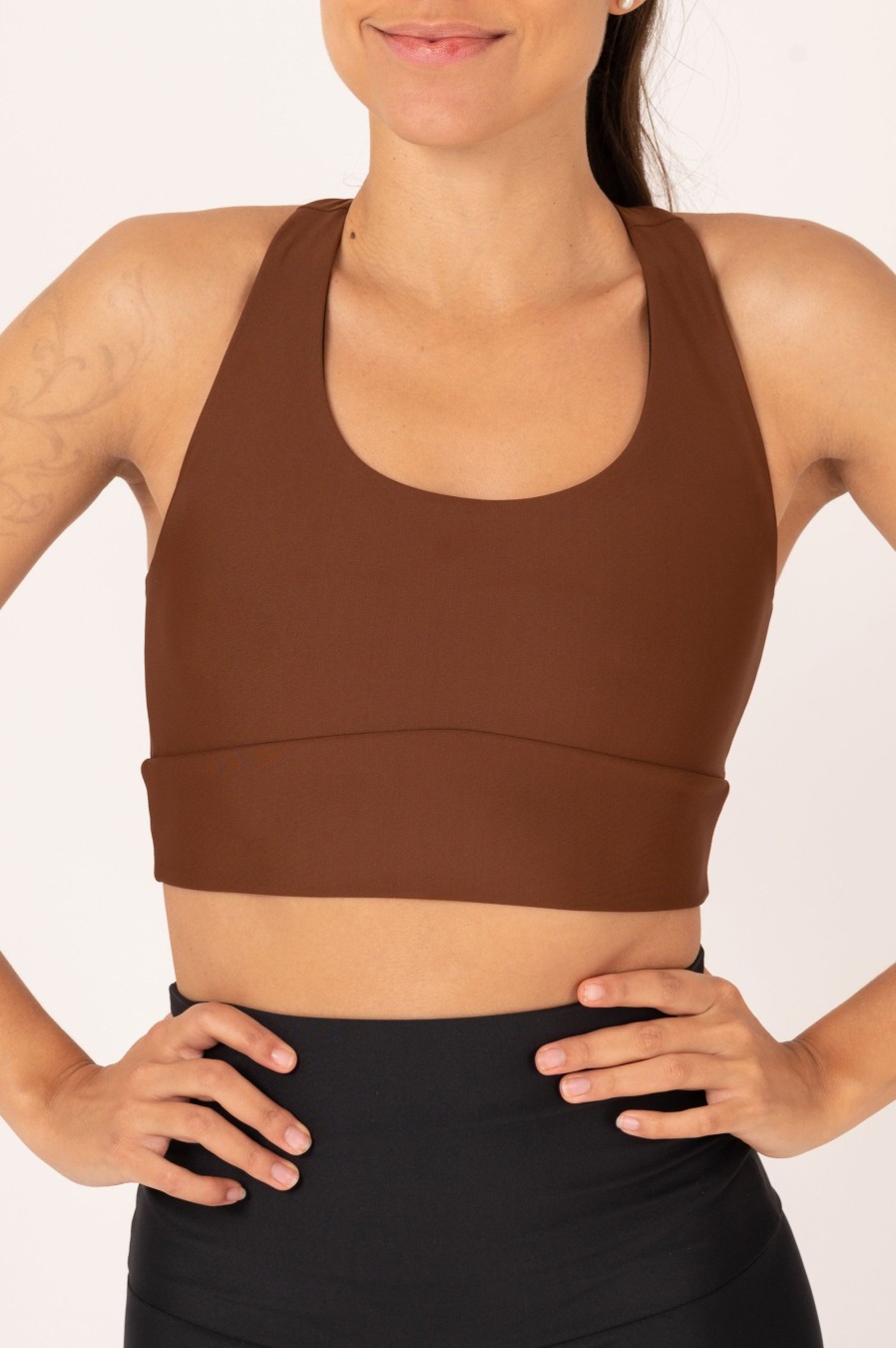 Women R2W CROP TOP | Chocolate Performance - T Back Comfort Crop Top