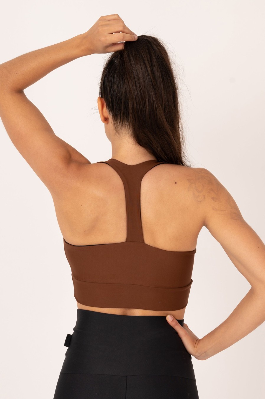 Women R2W CROP TOP | Chocolate Performance - T Back Comfort Crop Top