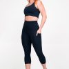 Women R2W CAPRI | Black Body Contouring - Panel Pocket Extra High Waisted Capri Leggings