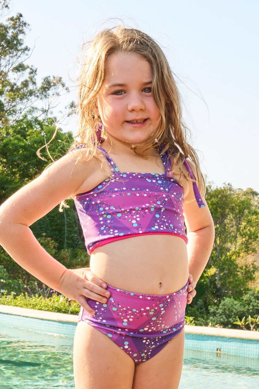 Kids R2W KIDS BIKINI TOP | Trance Purple Performance - Kids Bikini Top