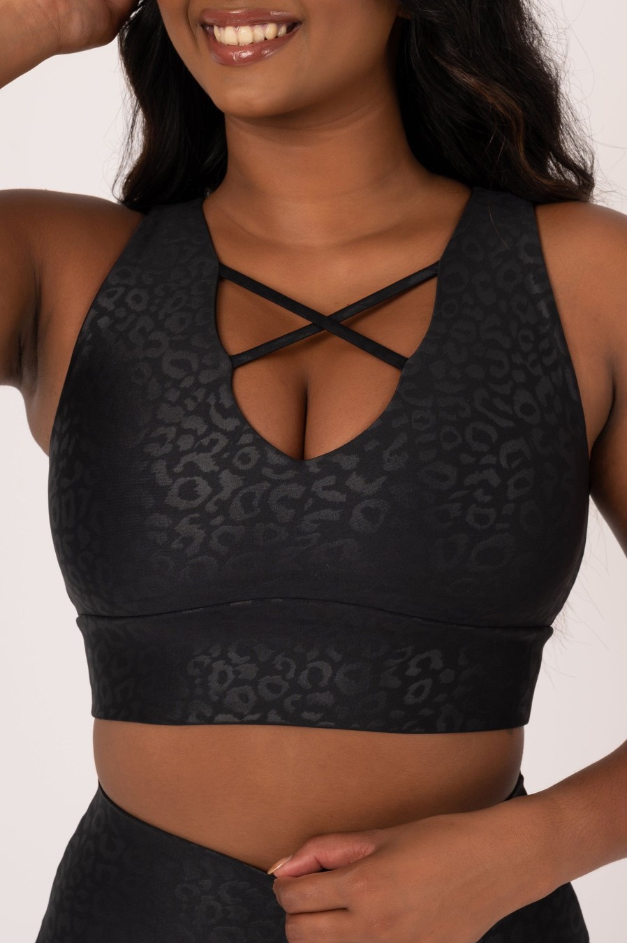 Women R2W CROP TOP | Black Exotic Touch Jag - Reversible Comfort Crop Top