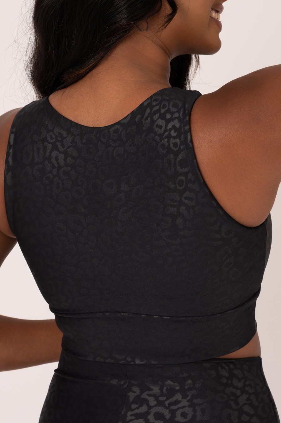 Women R2W CROP TOP | Black Exotic Touch Jag - Reversible Comfort Crop Top