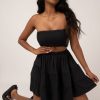 Women R2W SKIRT | Black Slinky To Touch - Tiered Mini Skirt