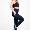 Women R2W LEGGINGS | Black Body Contouring - Extra High Waisted Leggings