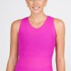 Women R2W FITTED TANK | Pink Rib Knit - Fitted V Neck Tank