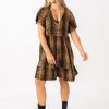 Women R2W DRESS | Jag Swag Slinky To Touch - Baby Doll V Neck Tiered Mini Dress