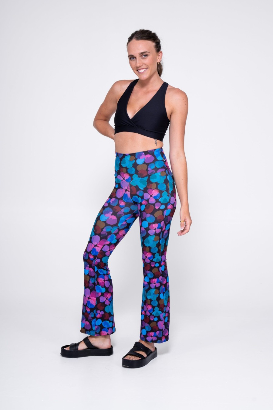 Women R2W BOOTLEG | Try Your Luck Blue Soft To Touch - High Waisted Bootleg Pant