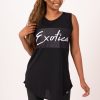 Women R2W BOYFRIEND TEE SLEEVELESS | Black Bball Mesh - Sleeveless Exotica Boyfriend Tee