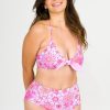 Women R2W BIKINI BOTTOMS | Serendipity Pink Silky - High Waisted Extra Coverage Bikini Bottoms