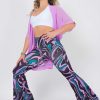 Women R2W BELLS | Stay Wavy Baby Purple Soft To Touch - High Waisted Bells