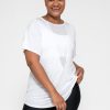 Women R2W BOYFRIEND TEE | White Slinky To Touch - Net V Front Boyfriend Tee