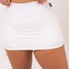 Women R2W SKORTS | White Bball Mesh - High Waisted Tie Side Skort