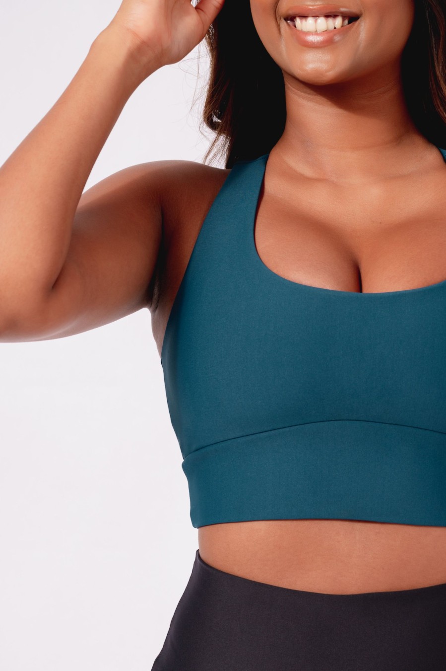 Women R2W CROP TOP | Dark Teal Performance - T Back Comfort Crop Top