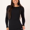 Women R2W FITTED LONG SLEEVE TEE | Black Soft To Touch - Fitted Long Sleeve Tee