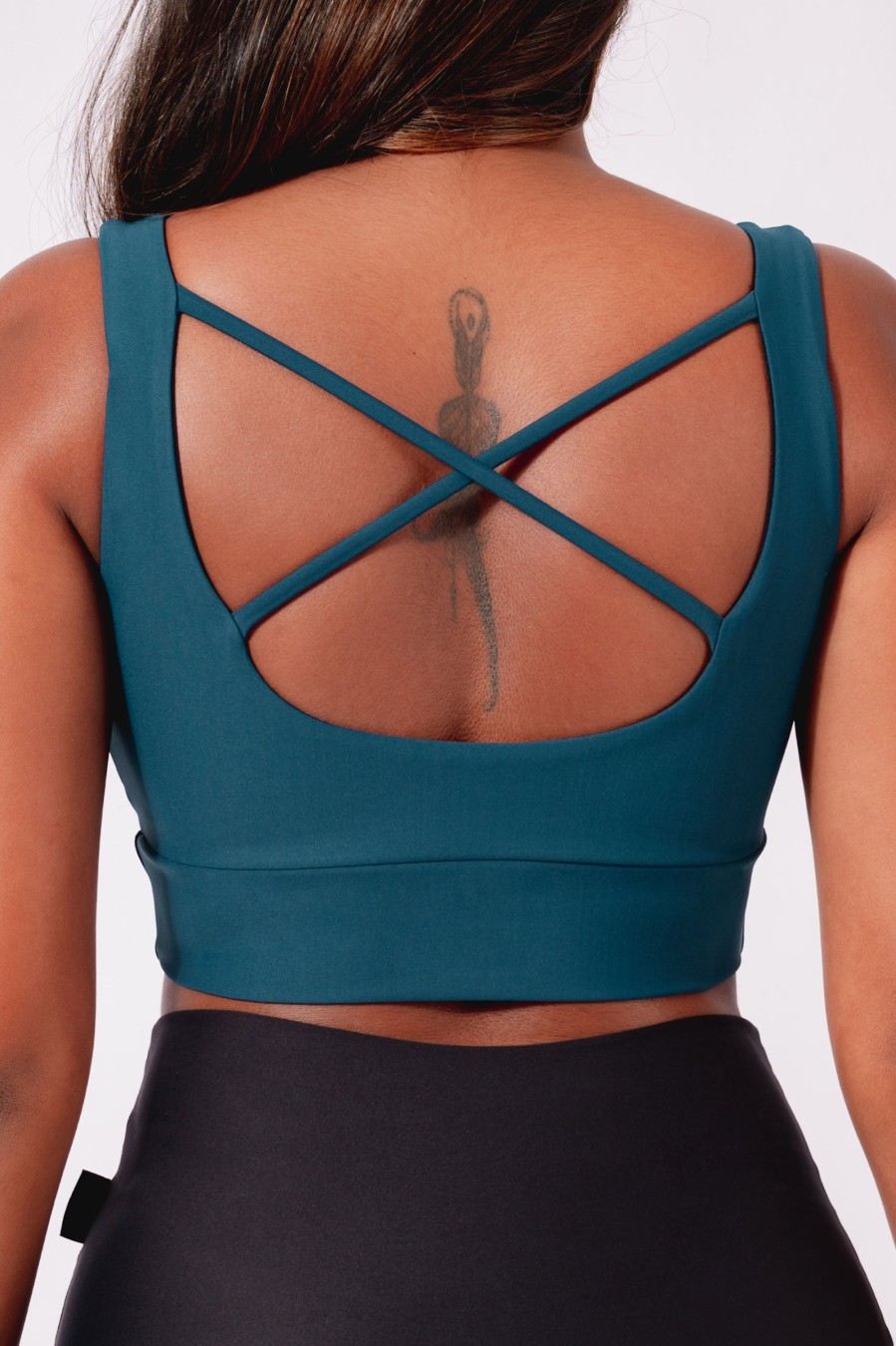 Women R2W CROP TOP | Dark Teal Performance - Scoop Neck Comfort Crop Top