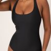 Women R2W SWIM ONE PIECE | Black Performance - Cross Over One Piece W/ Extra Coverage Bottoms