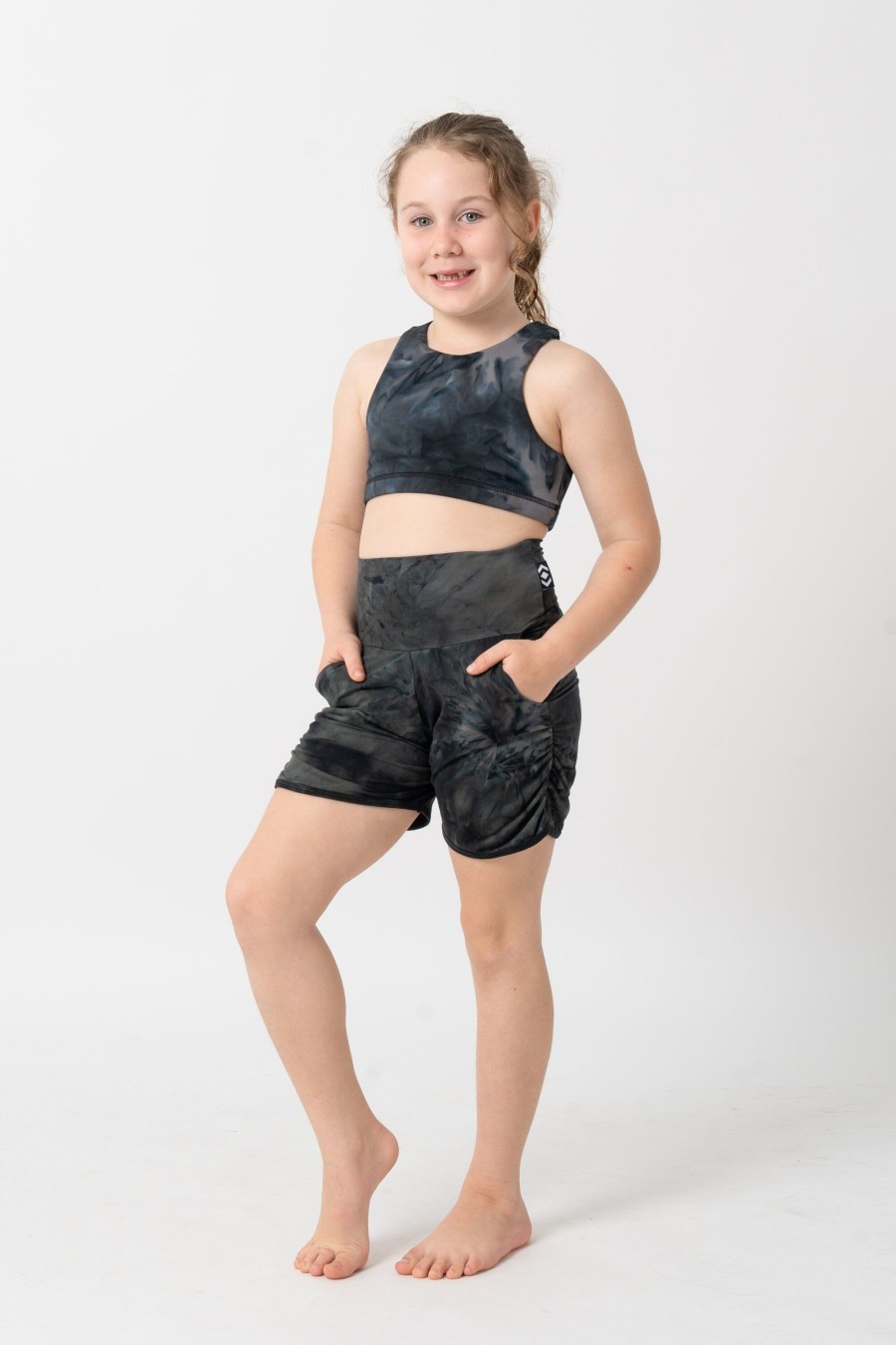 Kids R2W KIDS JOGGER SHORT | Dark And Moody Tie Dye Soft To Touch - Kids Jogger Shorts