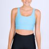 Women R2W CROP TOP | Dusty Pale Blue Performance - Scoop Neck Comfort Crop Top