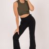 Women R2W BOOTLEG | Black Comfy Cotton - High Waisted Bootleg Pant