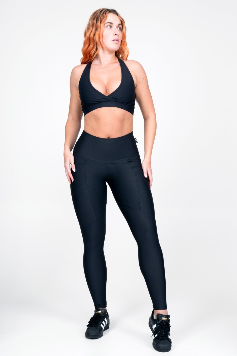 Women R2W LEGGINGS | Black Performance - Pocket Booty Shaper High Waisted Leggings