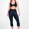 Women R2W CAPRI | Black Performance - Panel Pocket Drawstring Capri Leggings