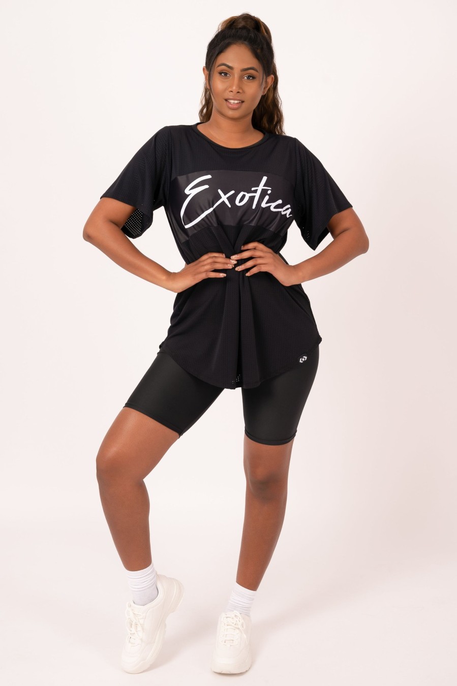 Women R2W BOYFRIEND TEE | Black Bball Mesh - Exotica Boyfriend Tee