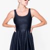 Women R2W DRESS | Black Exotic Touch Jag - Scoop Neck Comfort Crop Mini Dress