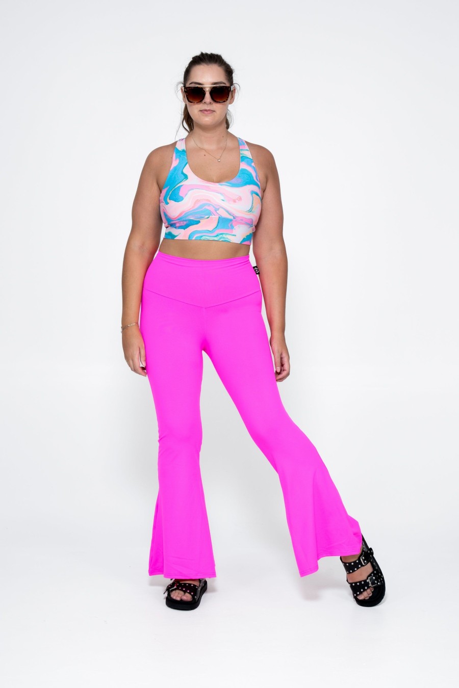 Women R2W BELLS | Hot Pink Comfy Cotton - High Waisted Bells