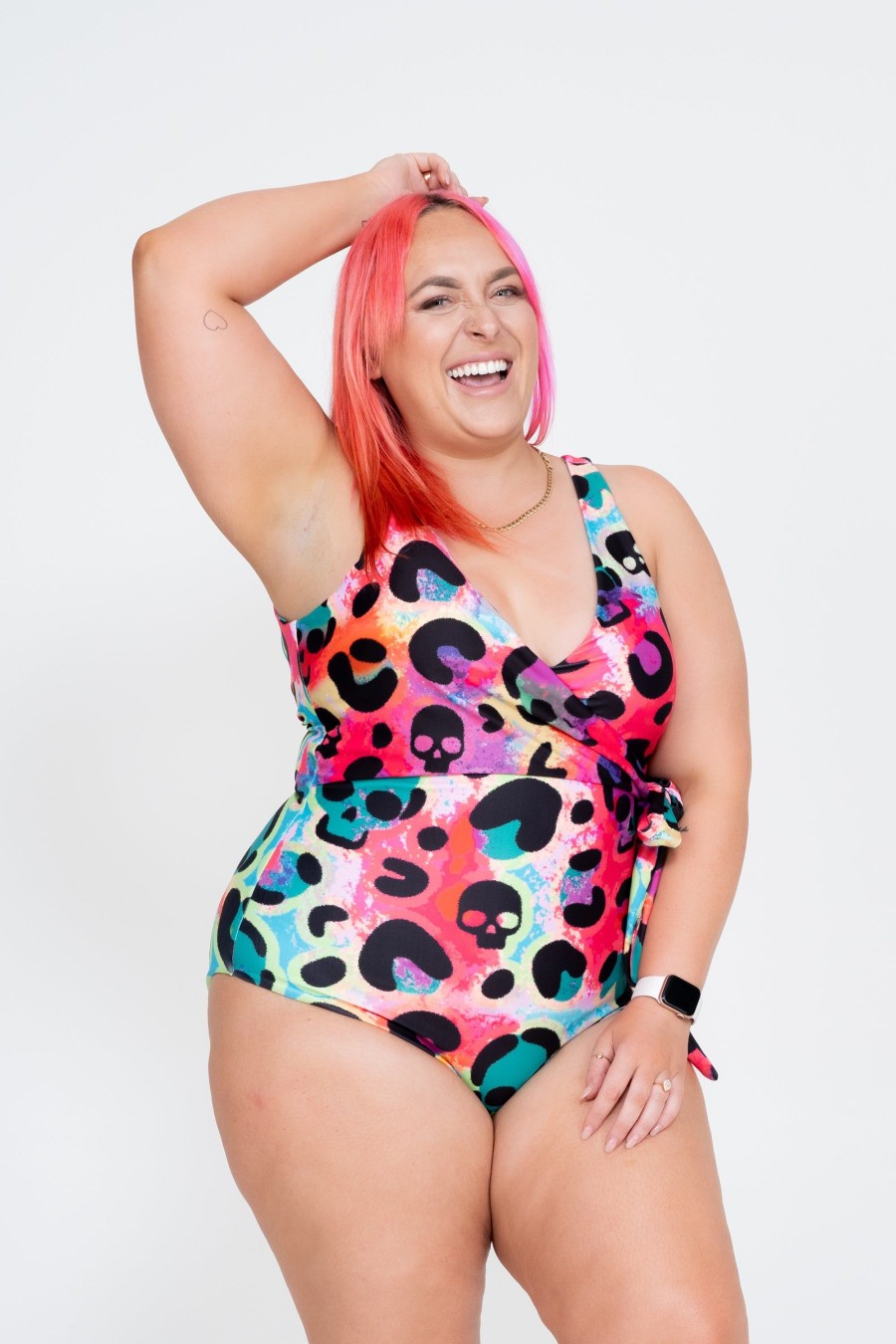 Women R2W SWIM ONE PIECE | Rave In The Grave Performance - Wrap One Piece W/ Extra Coverage Bottoms