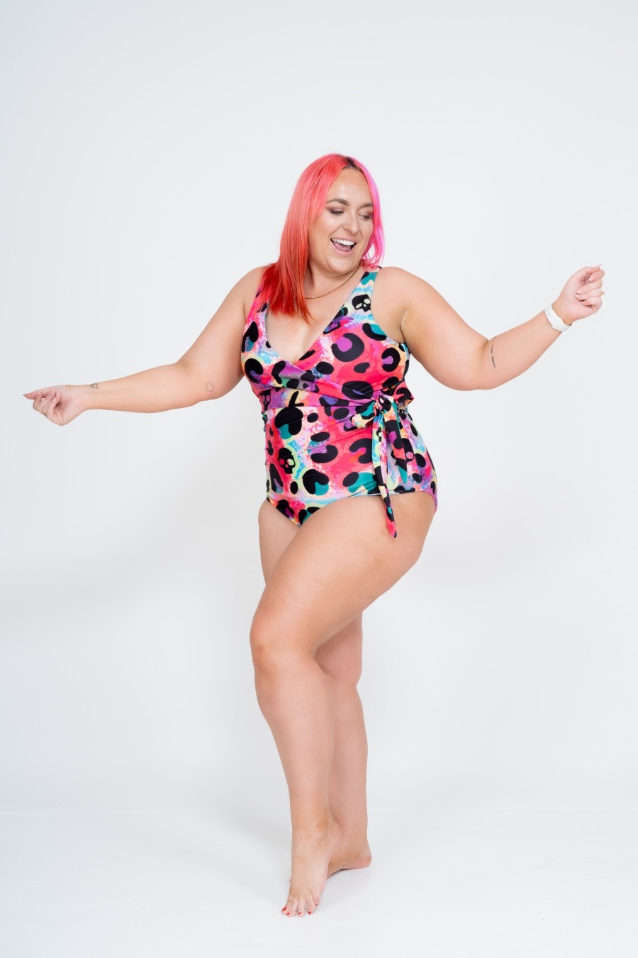 Women R2W SWIM ONE PIECE | Rave In The Grave Performance - Wrap One Piece W/ Extra Coverage Bottoms