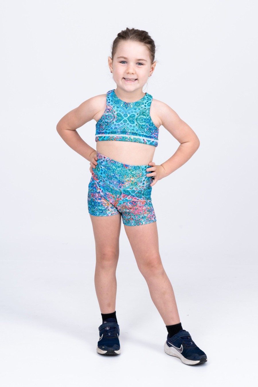 Kids R2W KIDS BOOTY SHORTS | Mandala Rainbow Performance - Kids Booty Shorts